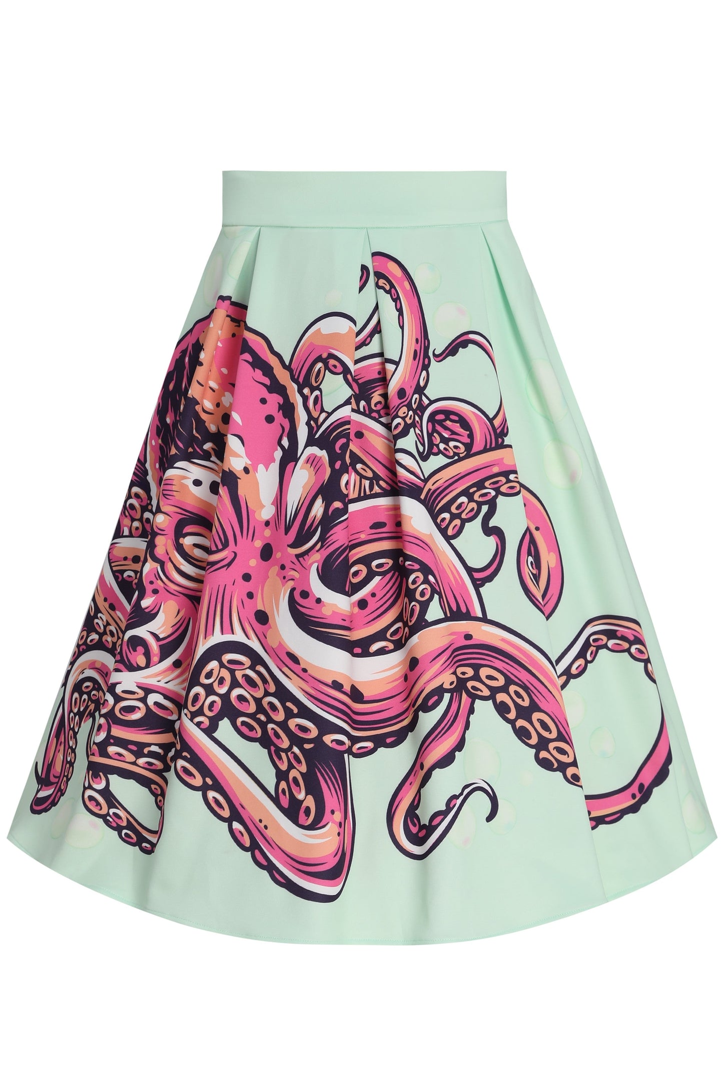 Carolyn Mint Green Octopus Box Pleated Skirt