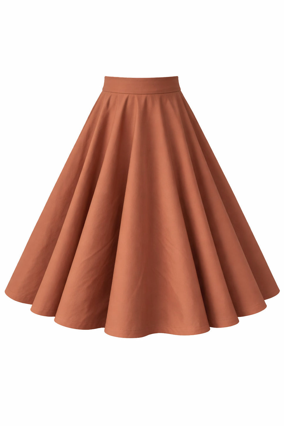 Maisie Brown Plain Full Circle Midi Skirt