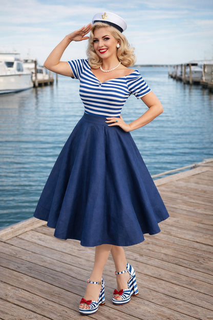 Maisie Denim Full Circle Midi Skirt