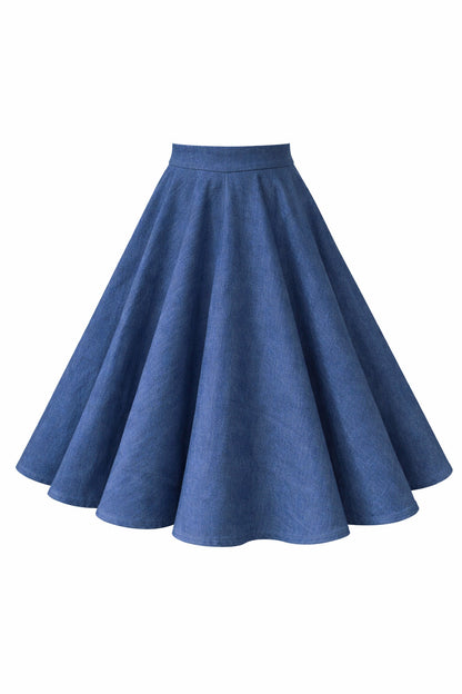Maisie Denim Full Circle Midi Skirt