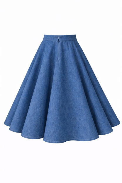 Maisie Denim Full Circle Midi Skirt