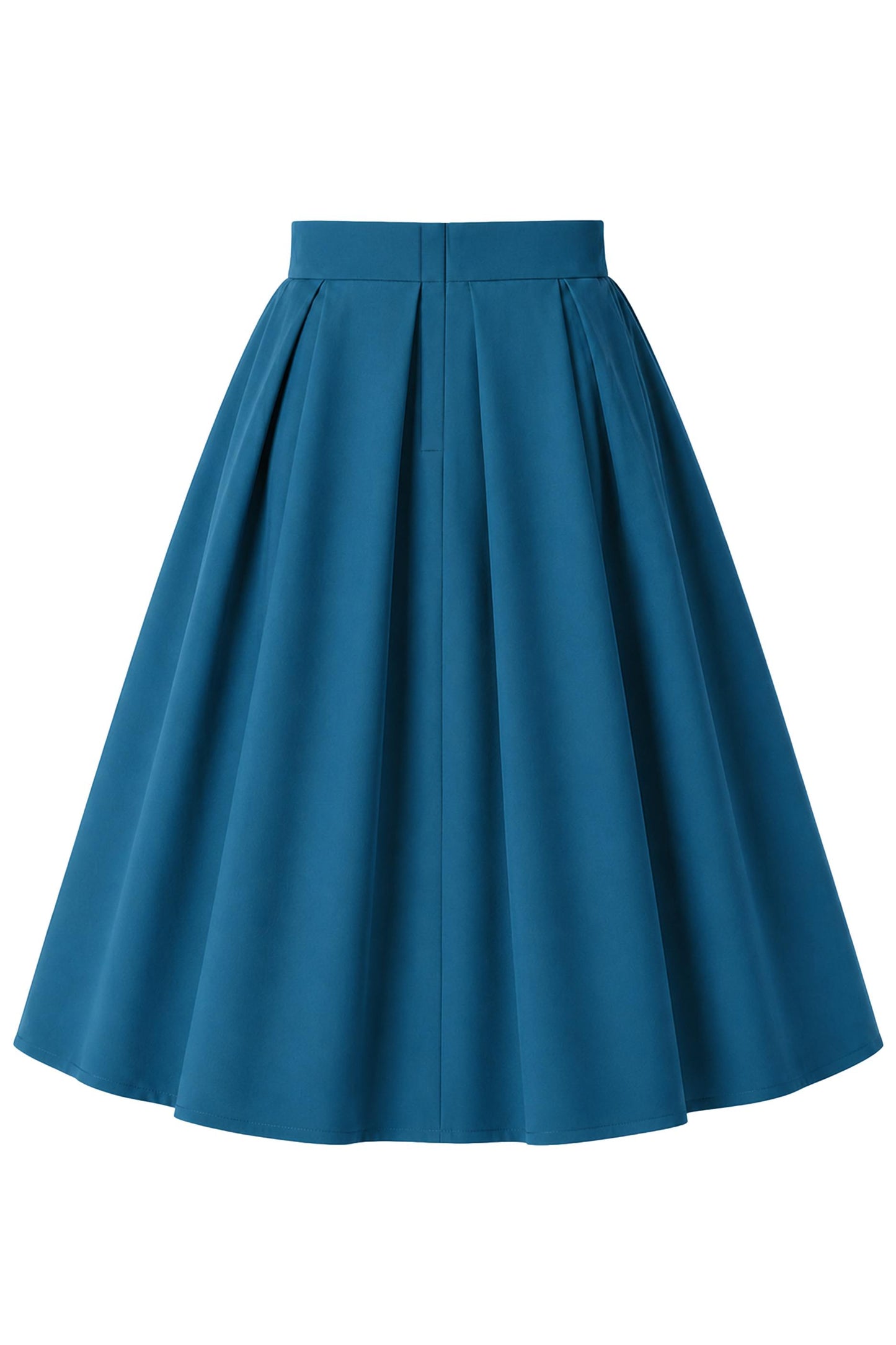 Aisley Petrol Blue Plain Pleated Skirt