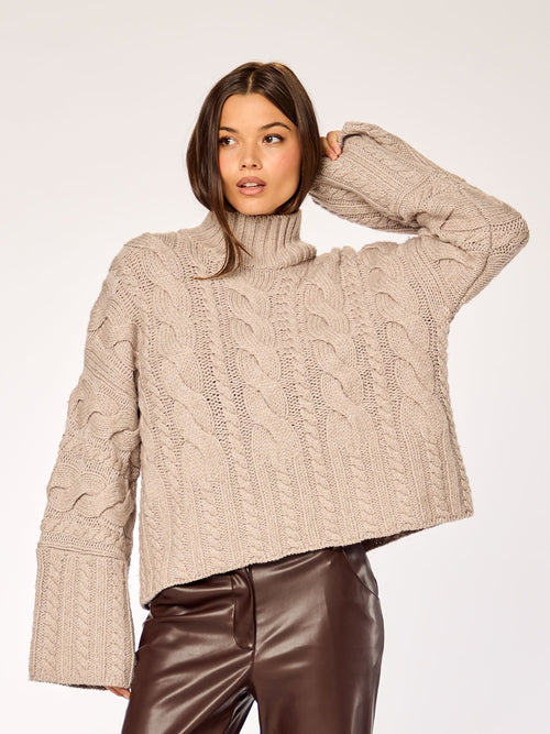 NOOR - Braid Sweater • Truffle