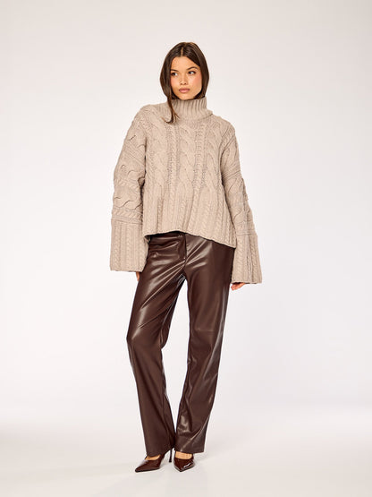 NOOR - Braid Sweater • Truffle