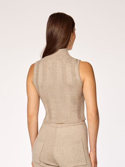 DRIFT - High Neck Top • Mushroom