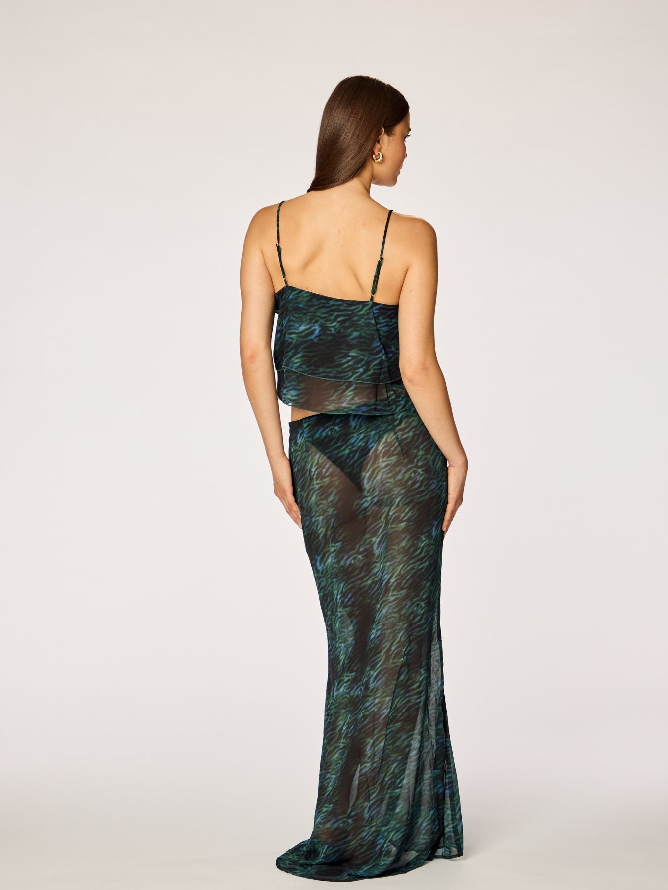 ROMANTIC - Sheer Maxi Skirt • Dark Jungle
