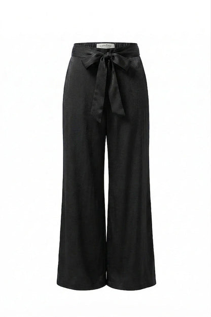 Sienna Tie Waist Wide Leg Pants Black