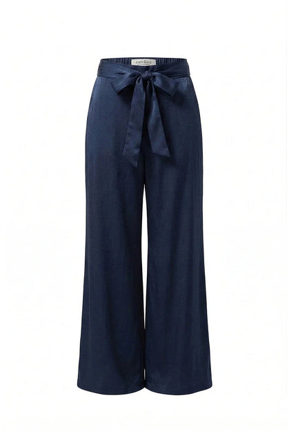 Sienna Tie Waist Wide Leg Pants Navy