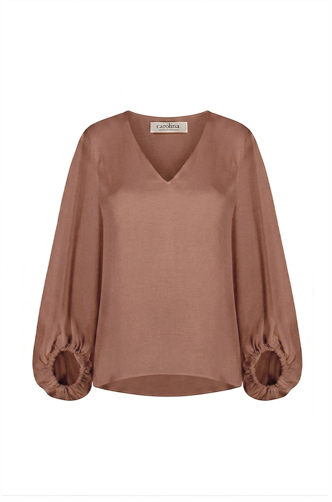 Sophia V-Neck Long Sleeve Top Caramel