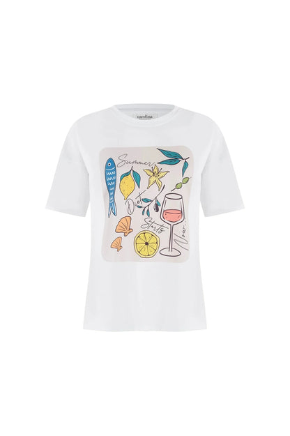 Summer Vibe Oversized Graphic T-Shirt White