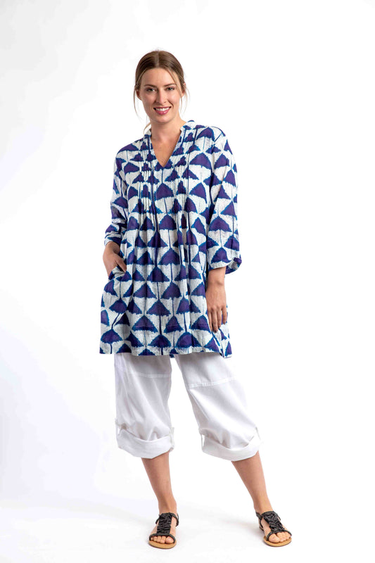 Tully Top in Indigo Triangles