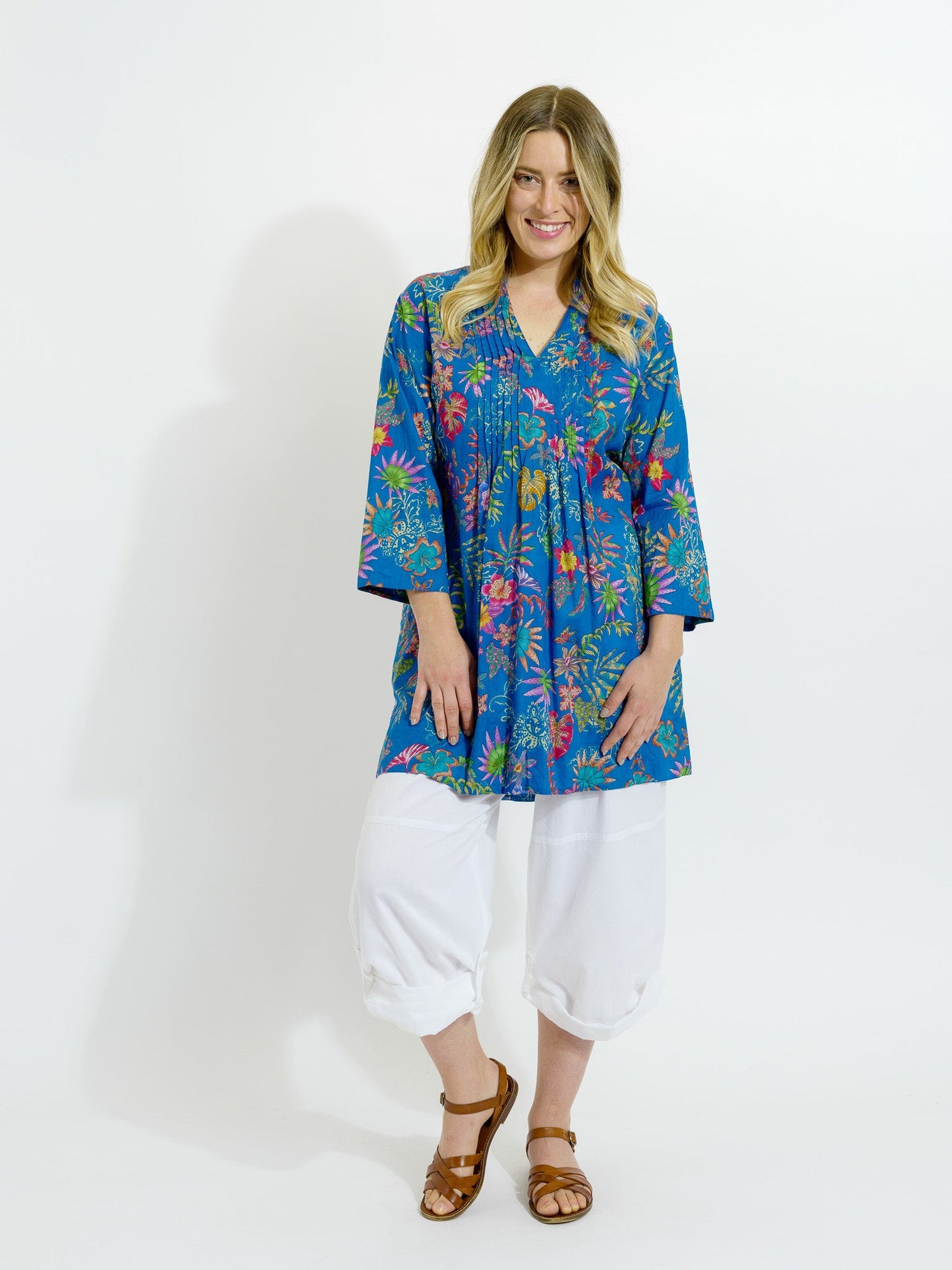 Tully Top in Royal Blue Floral