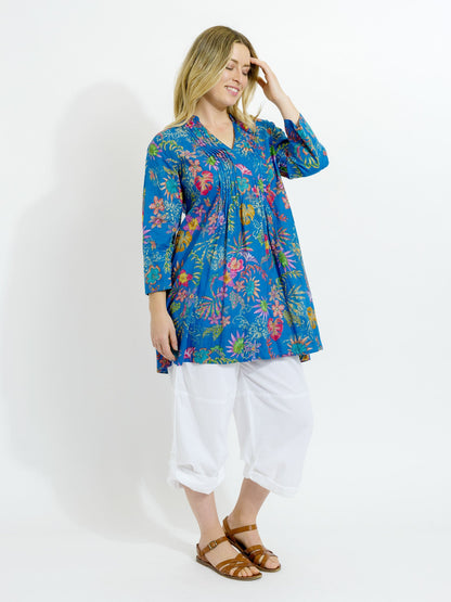 Tully Top in Royal Blue Floral
