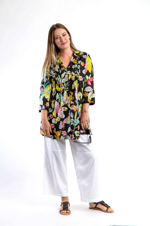 Maroochy Collared Shirt in Black Venus