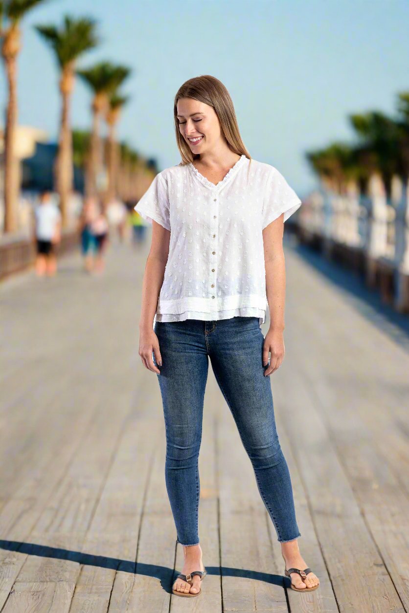Capricorn Shirt in White Dobby