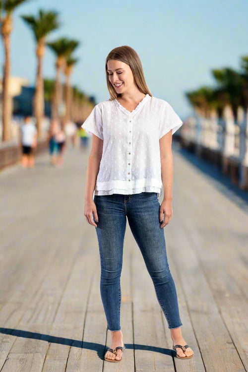 Capricorn Shirt in White Dobby