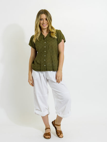 Capricorn Shirt in Olive Dobby