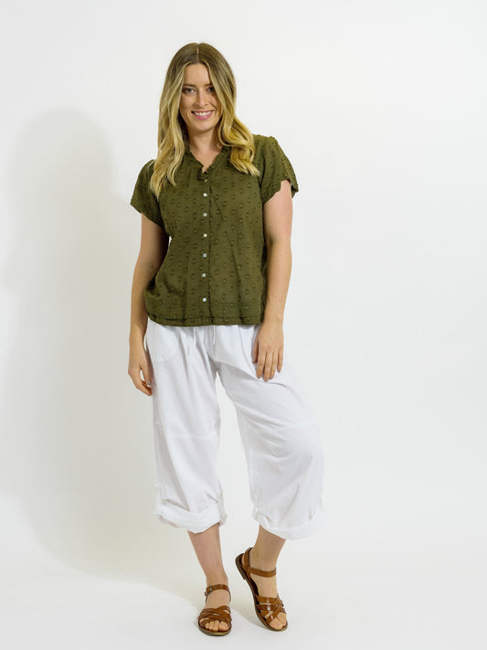 Capricorn Shirt in Olive Dobby