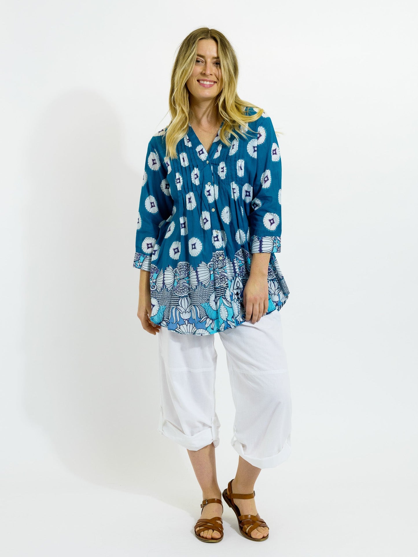 Palm Cove Top in Venetian Blue