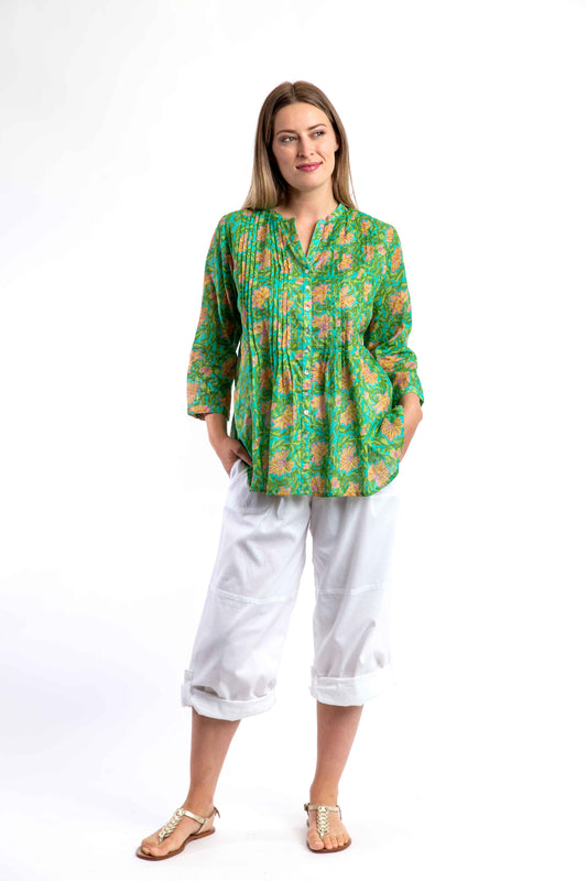 Yamba Shirt in Persian Green Floral