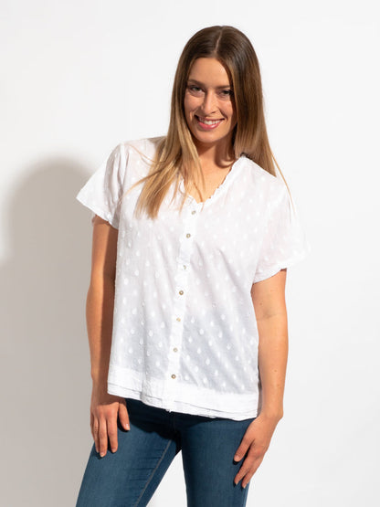 Capricorn Shirt in White Dobby