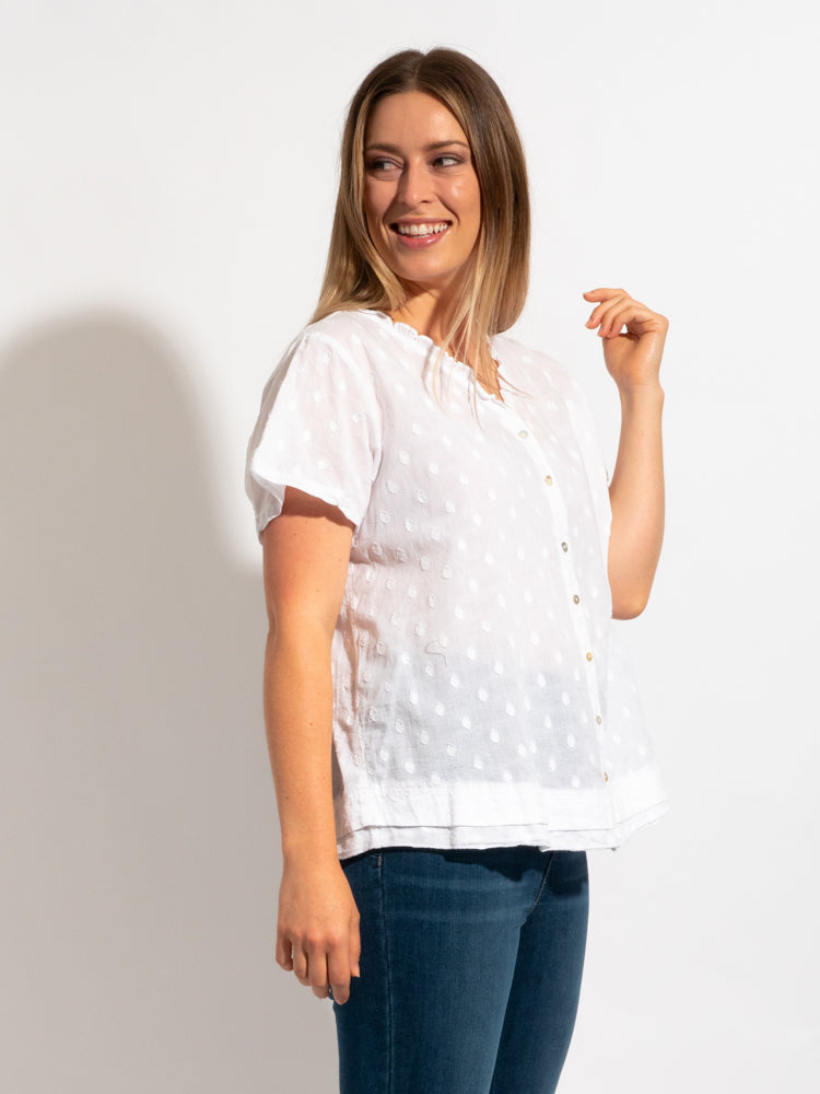 Capricorn Shirt in White Dobby