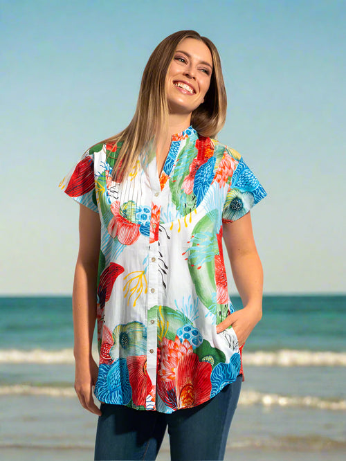Mozaic Magnetic Top in White Marine