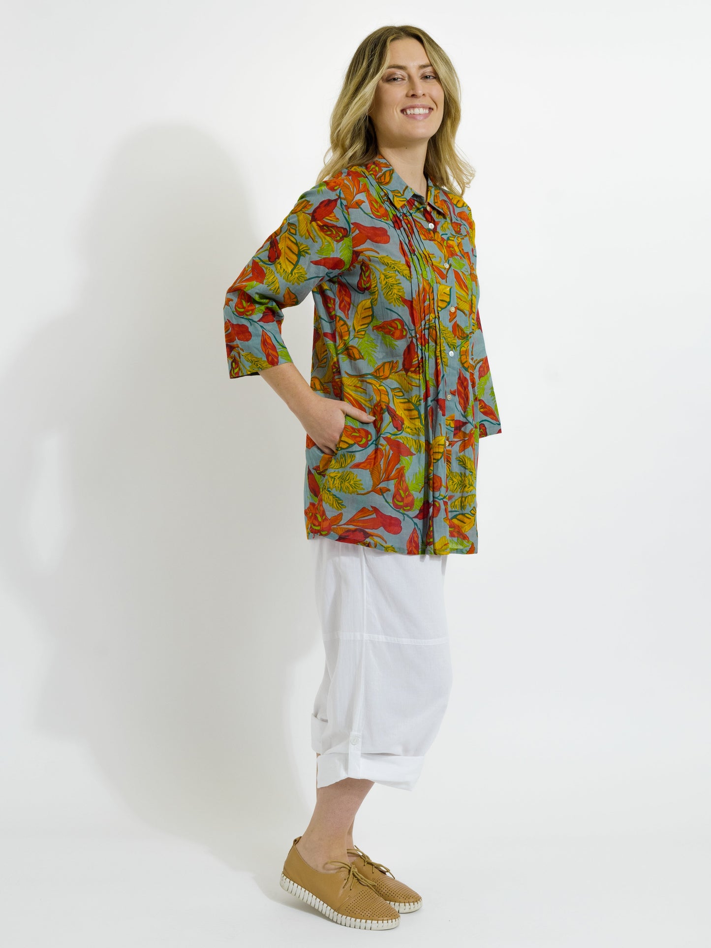Maroochy Collared Shirt in Autumn Leaves