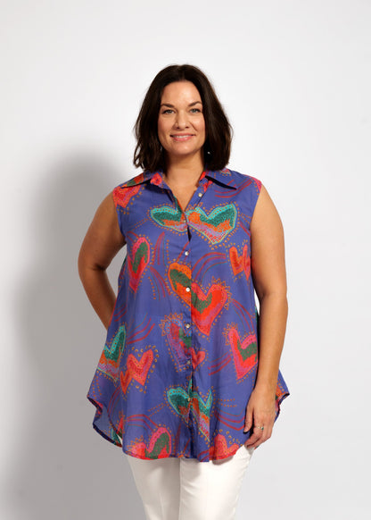Ana Top in Purple Hearts