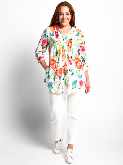 Palm Cove Top in White Garden
