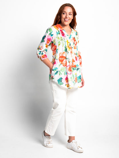 Palm Cove Top in White Garden