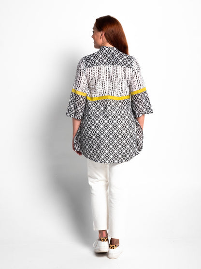 Eumundi Top in Black White and Lime