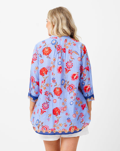 Palm Cove Top in Blue Azaleas