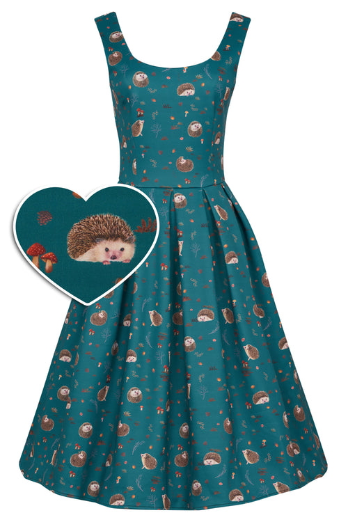 Amanda Teal Hedgehog Swing Dress