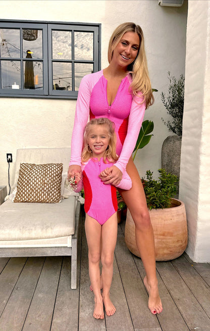 Little Surfside One Piece ~ Pink Pop Scrunch