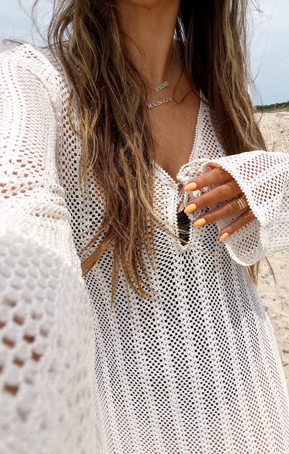 Vacay Coverup ~ White Crochet