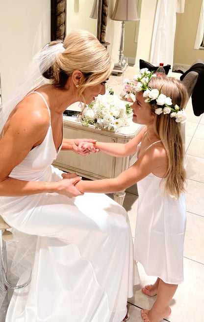 Little Verona Dress ~ Ivory Luxe Satin