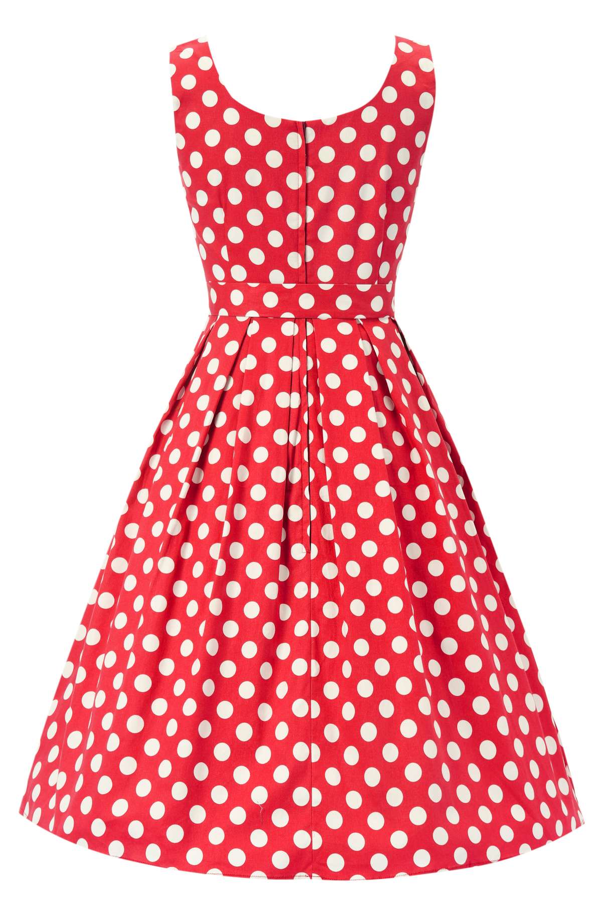 Amanda Retro Red Polka Dot Flared Dress