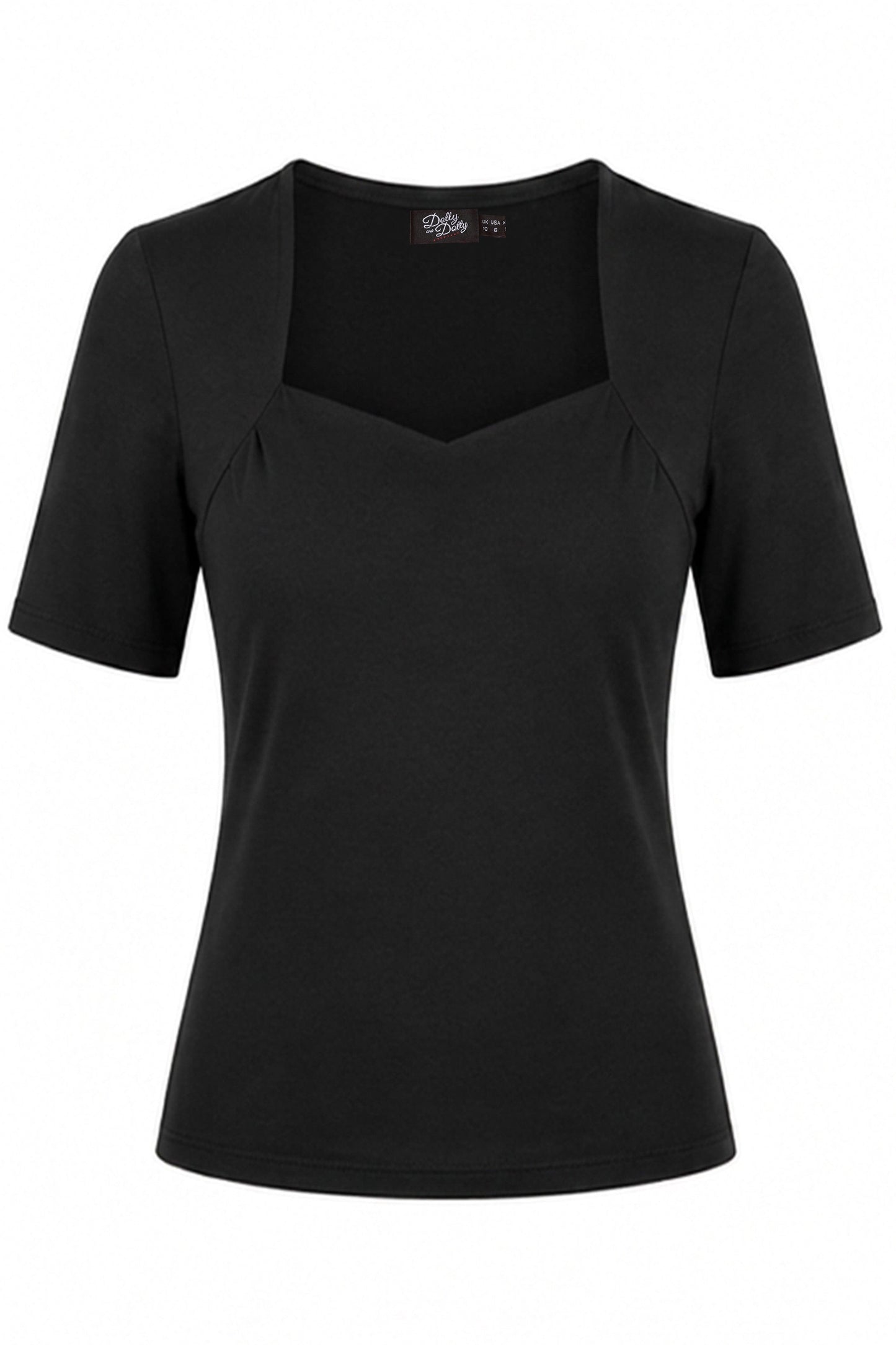 Anne Black Elbow-Sleeve Top