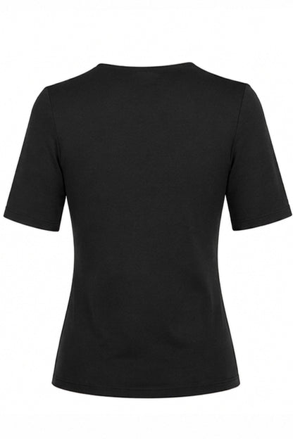 Anne Black Elbow-Sleeve Top