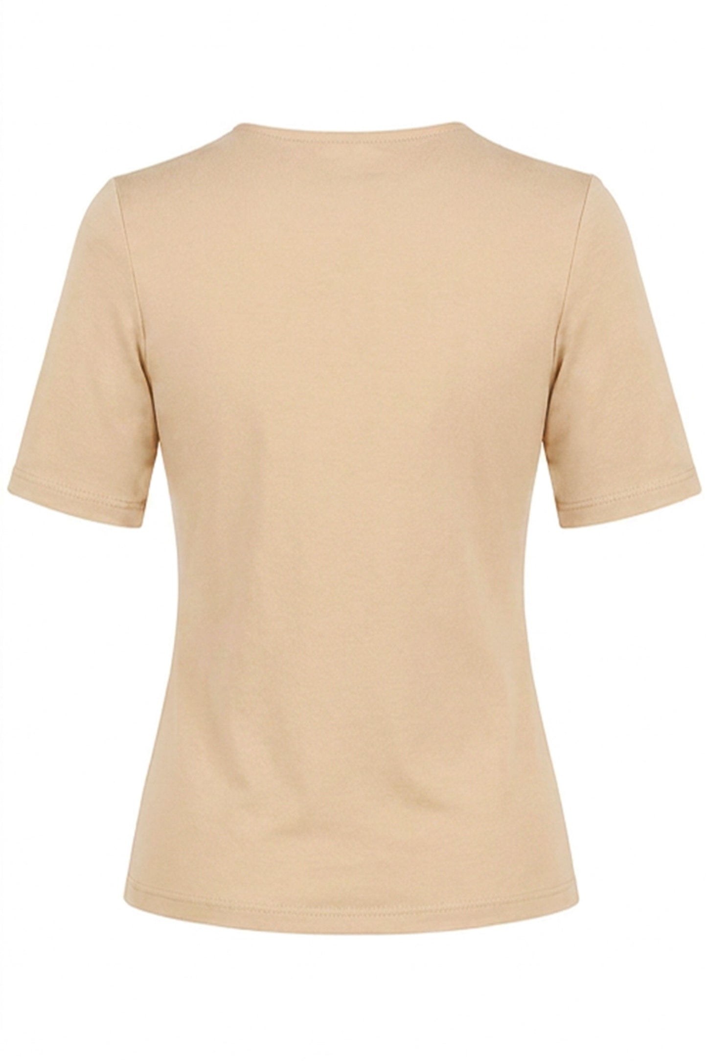 Anne Beige Elbow-Sleeve Top