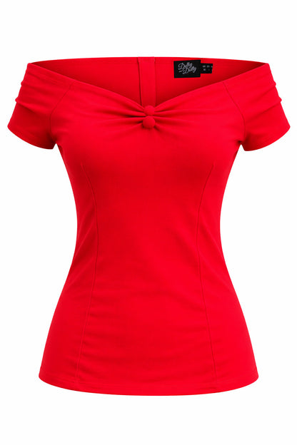 Lilian Red Off-Shoulder Top