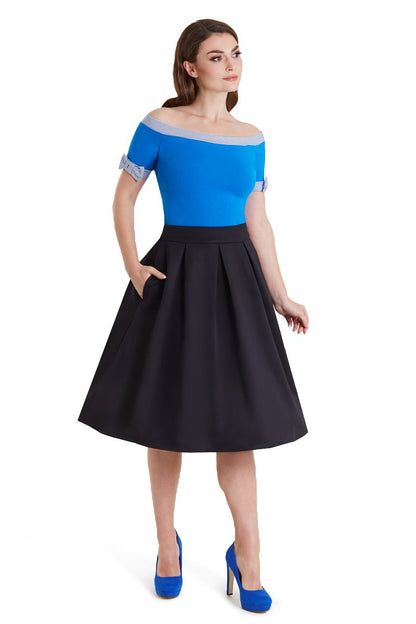 Layla Off Shoulder Blue Top