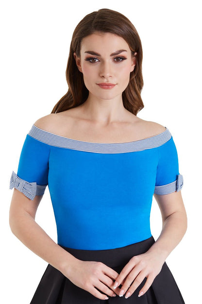 Layla Off Shoulder Blue Top