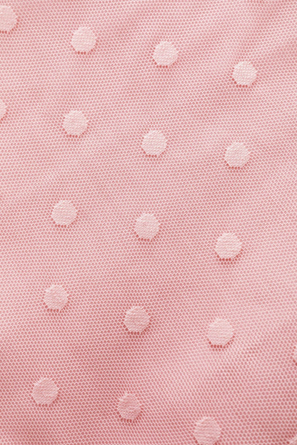 Dorothea Pink Polka Dot Mesh Halter Dress
