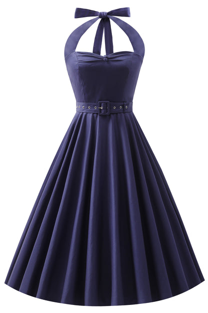Daisy Navy Halter Dress