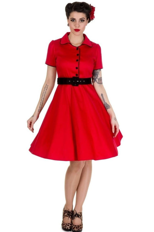 Penelope Rockabilly Red Shirt Dress