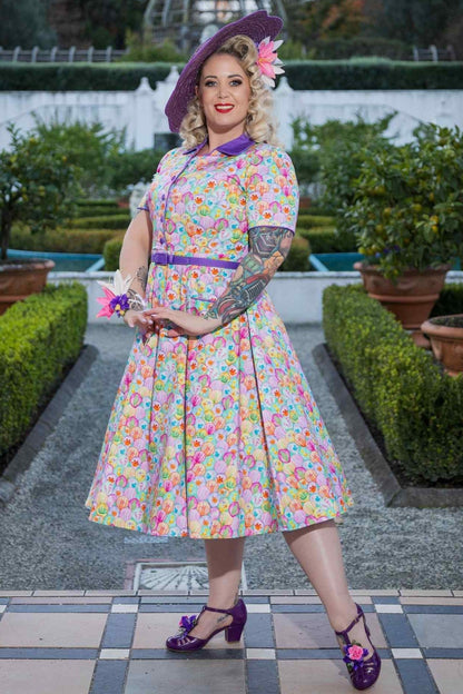 Mabel Pastel Seashell Midi Shirt Dress