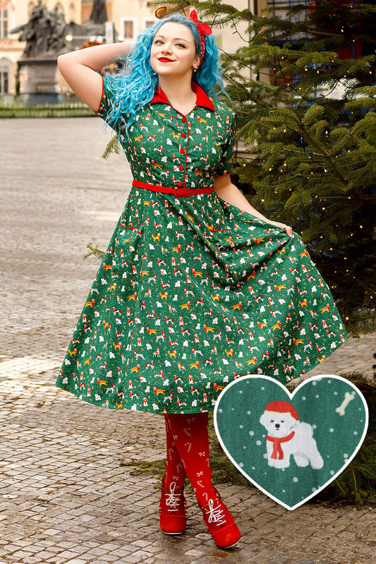 Mabel Dog At Christmas Shirt Dress