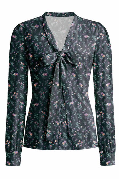 Margaret Black Ditsy Floral Blouse